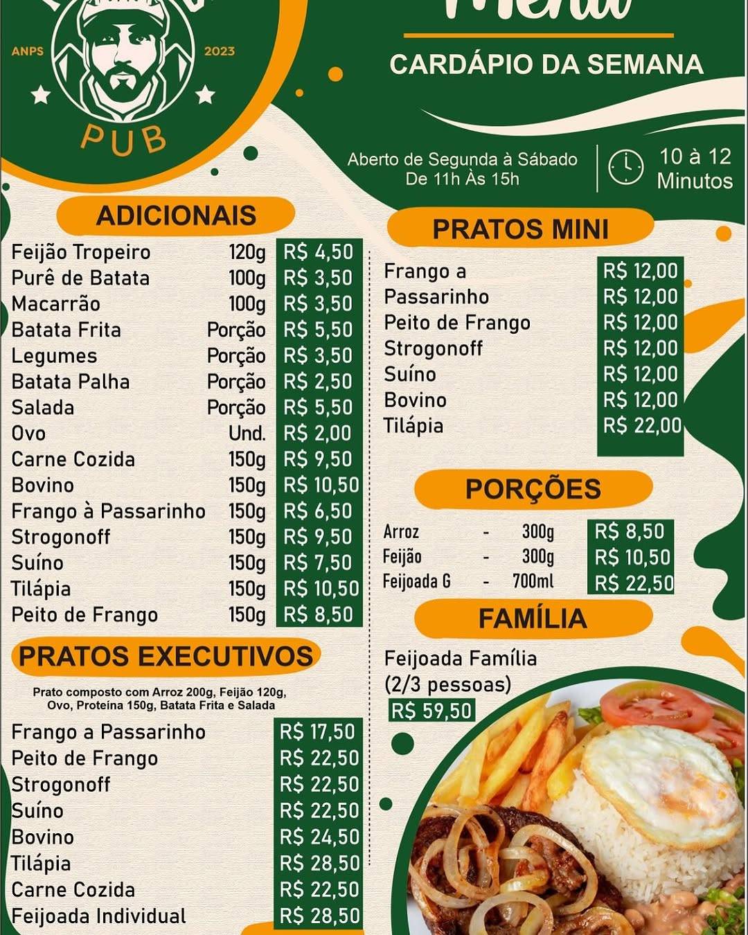 Pedro´s Pub Restaurante cardápio