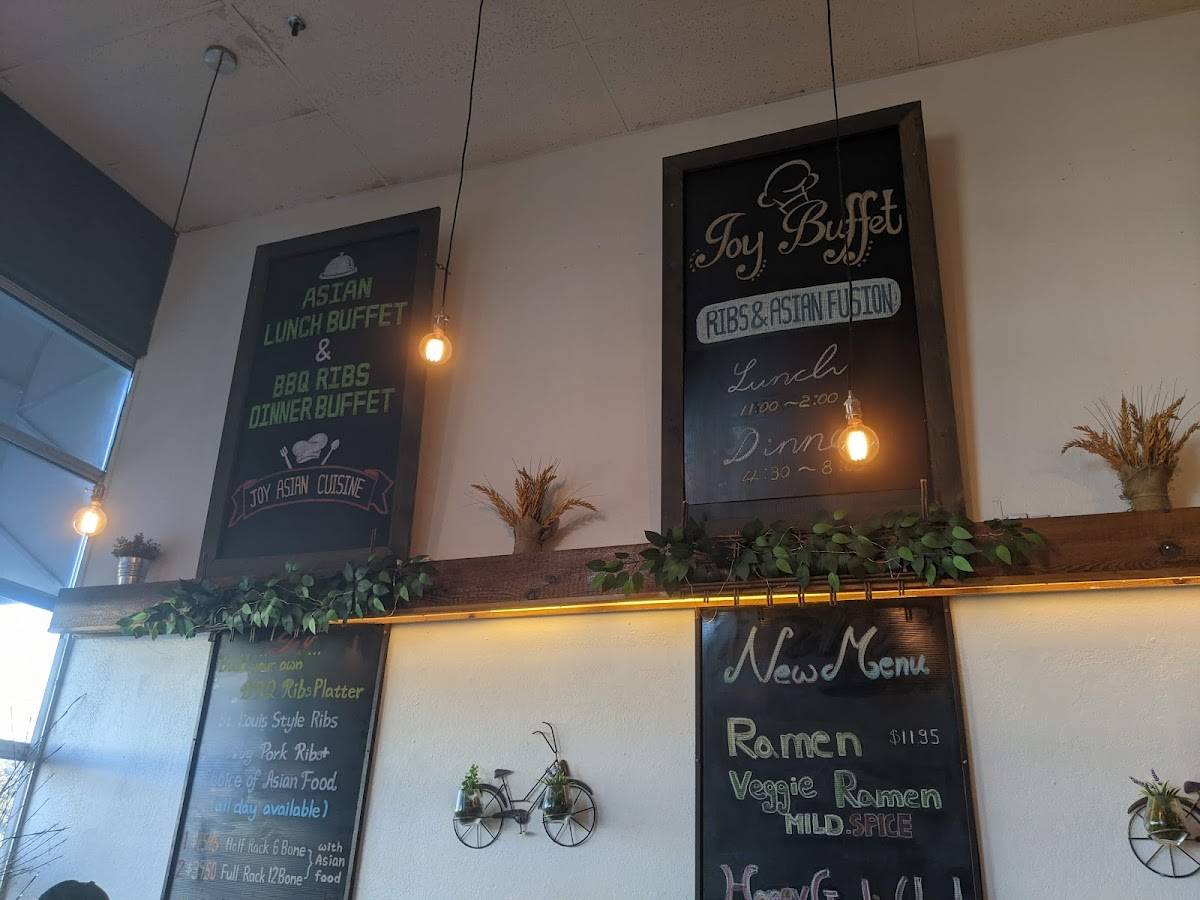 Menu at JJ Joy restaurant, Penticton