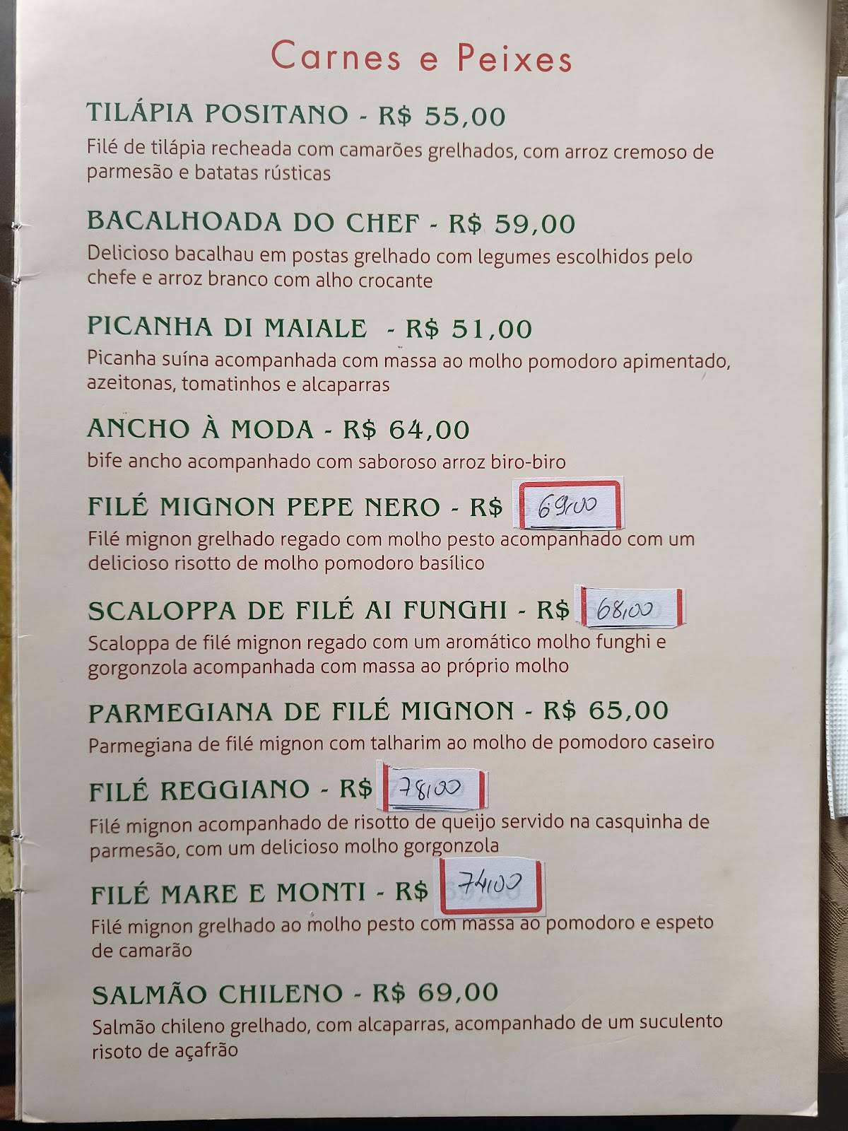 Pepe Nero cardápio