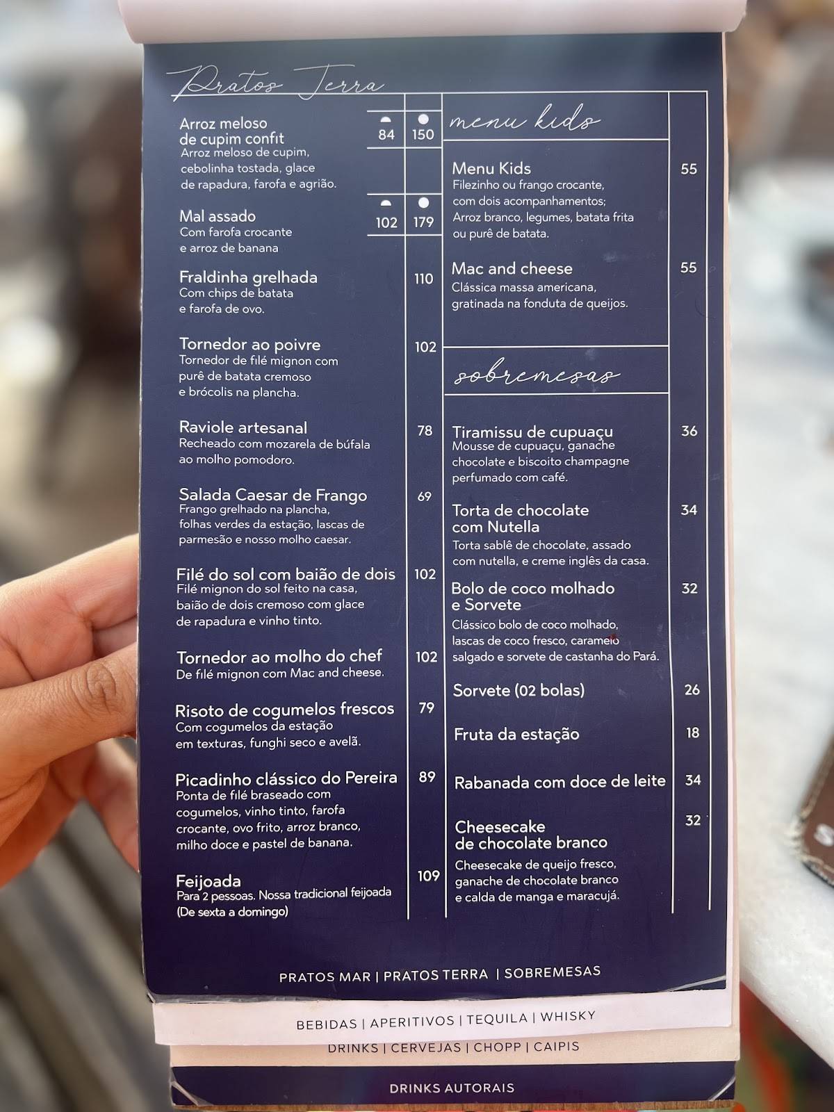 Pereira Restaurante cardápio