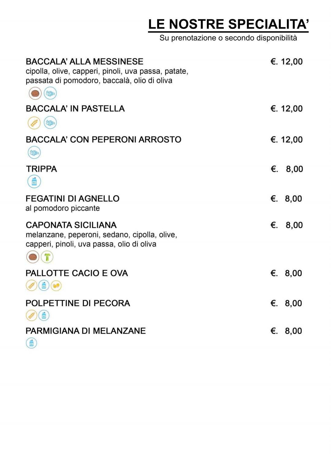 Menu di Pizzeria California 