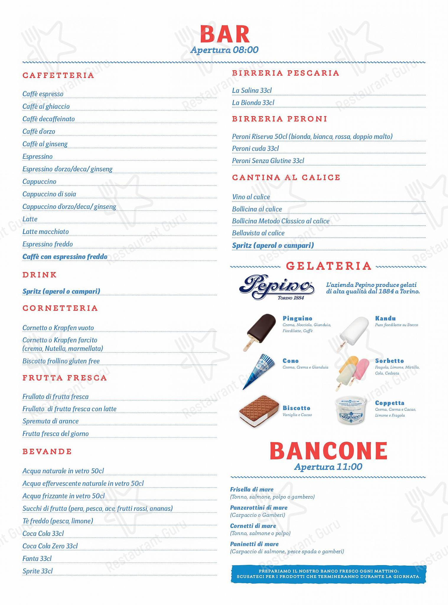 Menu di Pescaria - Takeaway Menu
