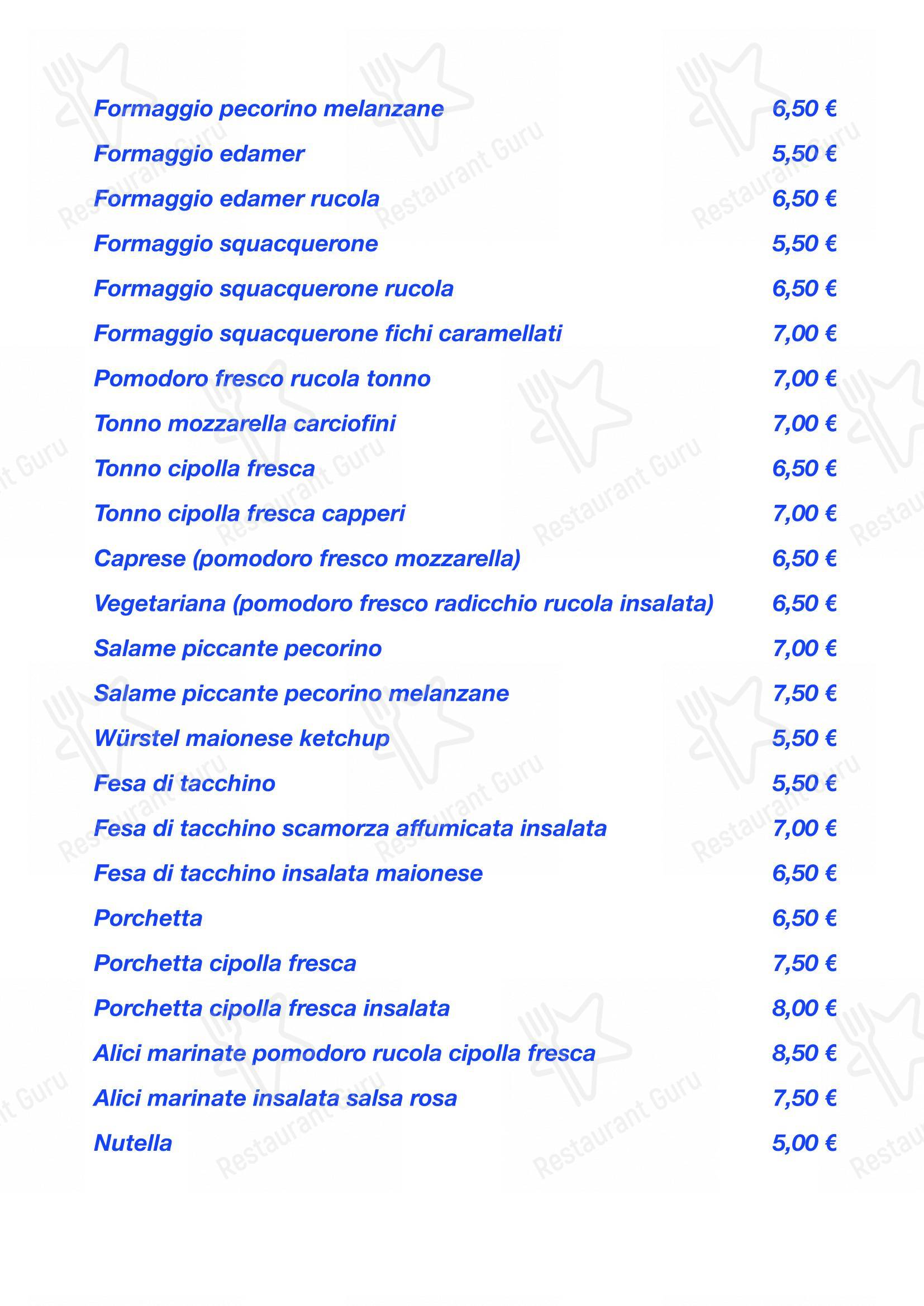 Menu per Piadina da Rina fast food
