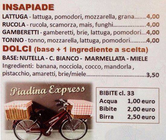 Menu di Piadinasi 