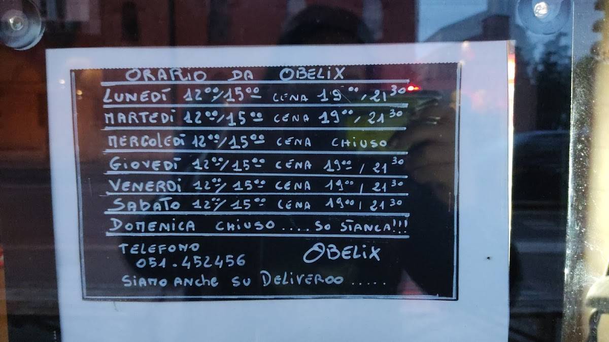 Menu di Piadineria da Obelix 