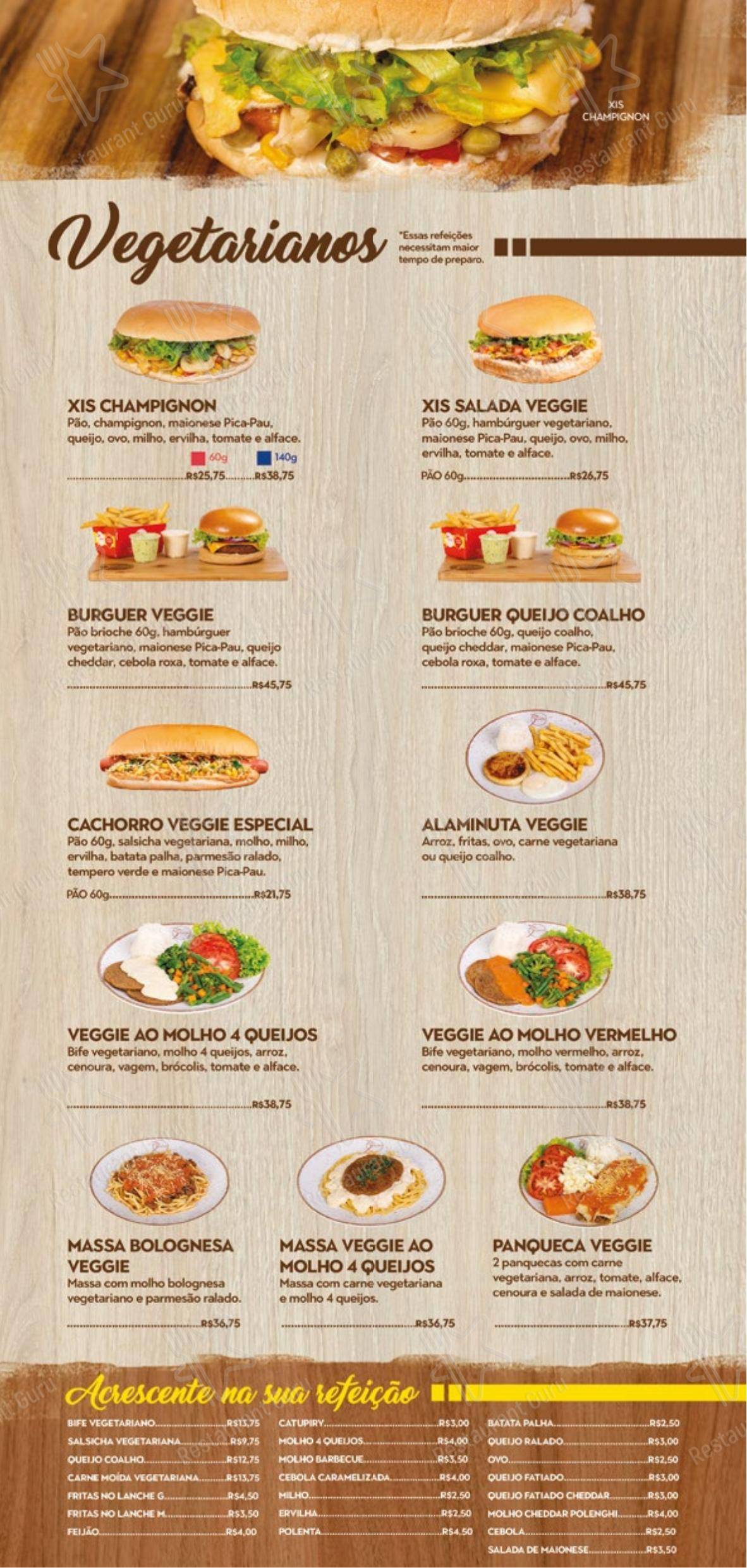Pica-Pau Lanches em Novo Hamburgo - Menu