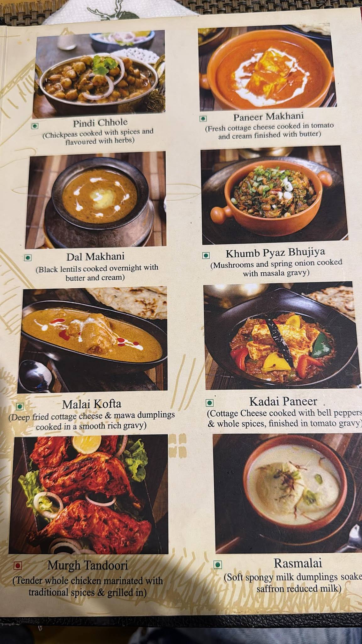 Pind Balluchi menu
