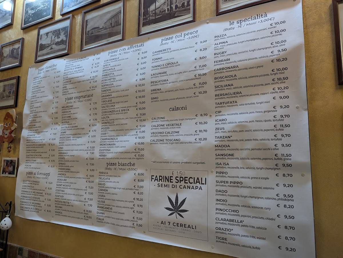 Menu di Pinocchio 