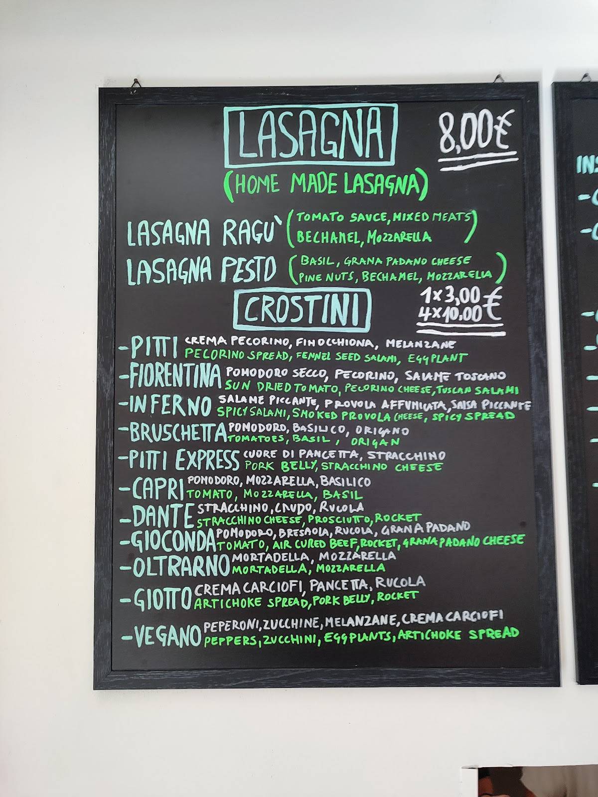 Menu di Pitti Express 