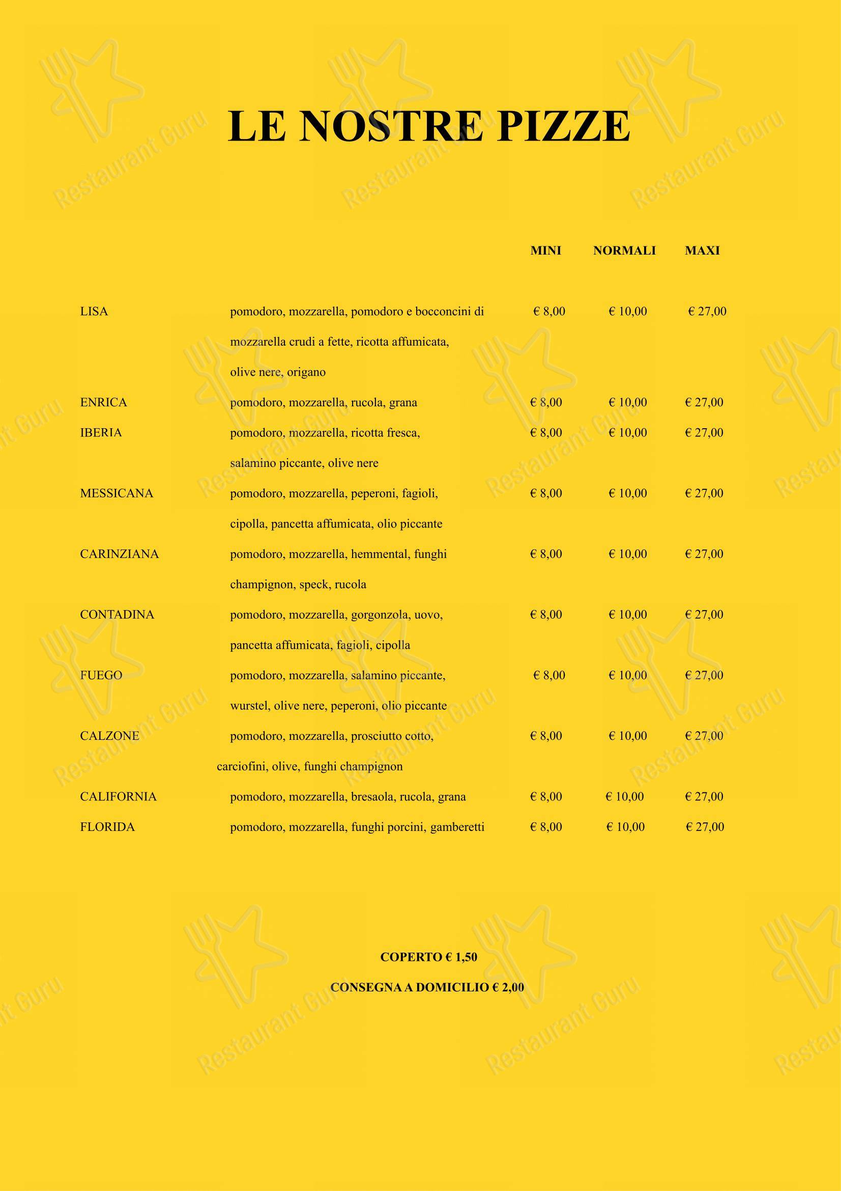 Menu di Pizza Connection Gorizia - Menu