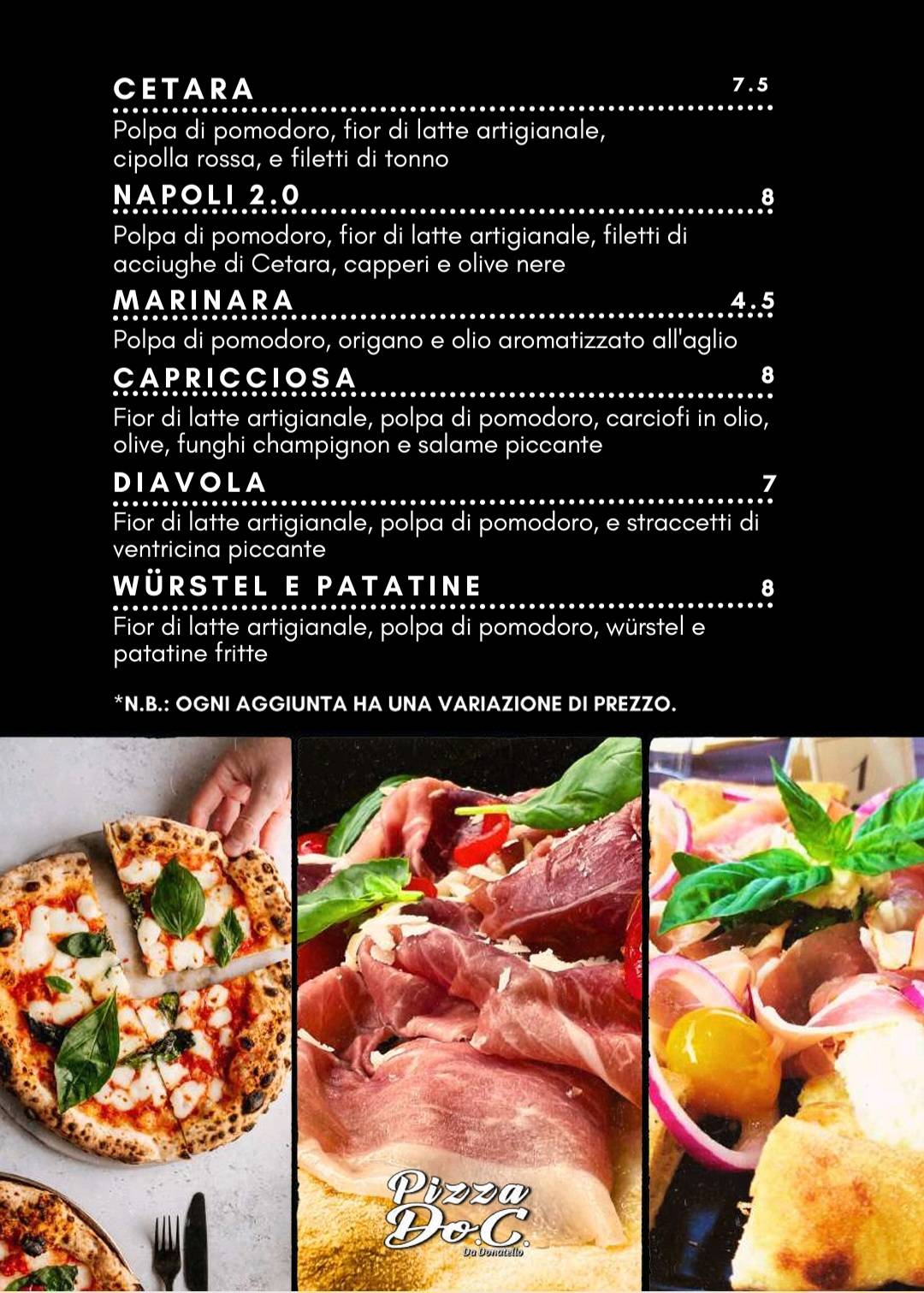 Menu di Pizza Do.C 