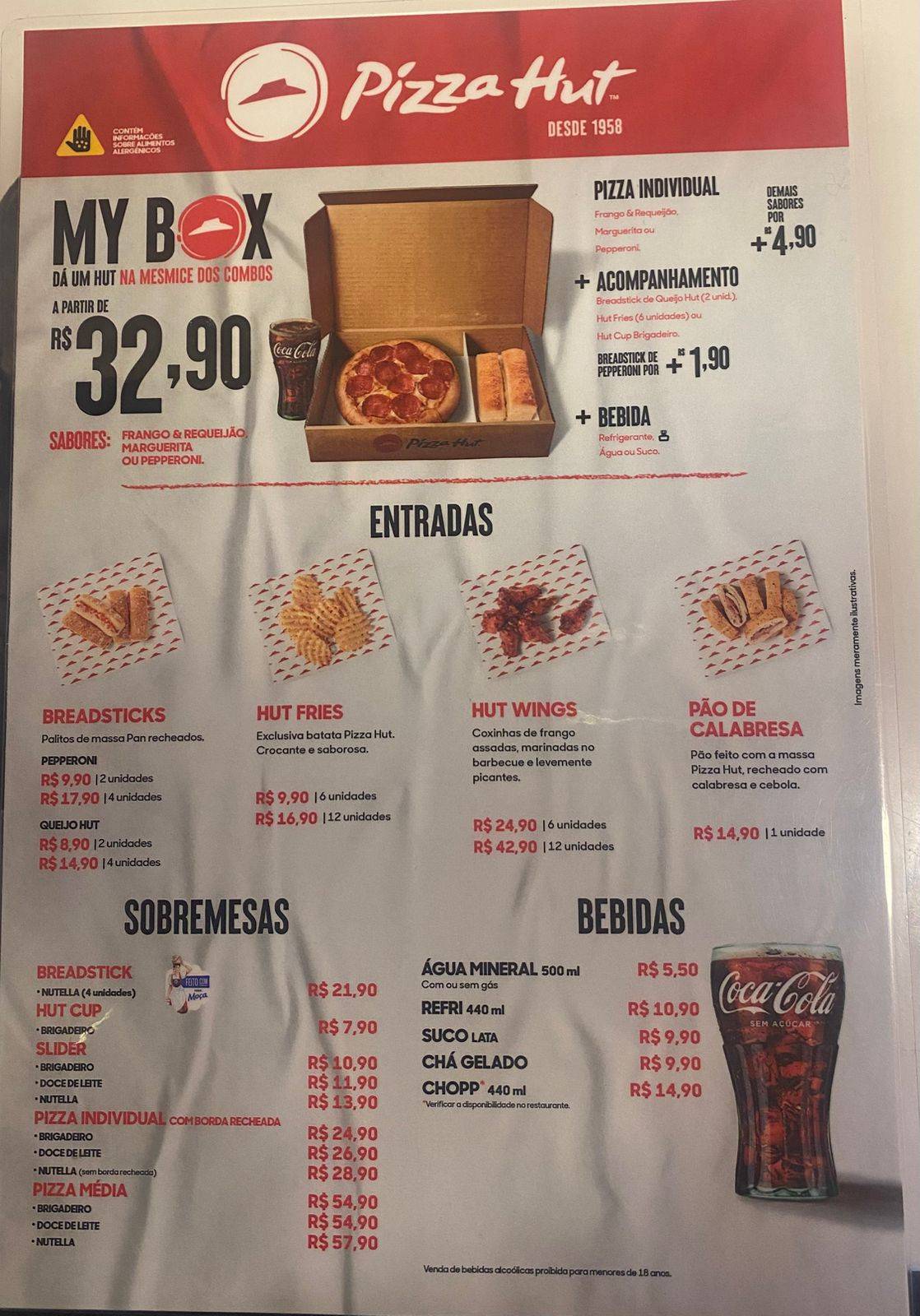 Pizza Hut cardápio