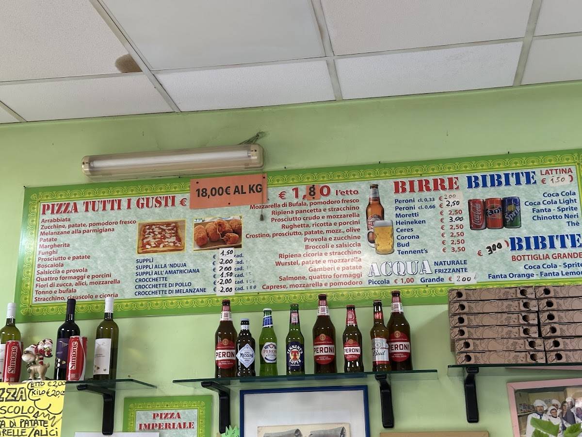 Menu di Pizza Imperiale Roma 