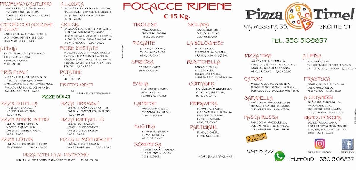 Menu di Pizza Time 