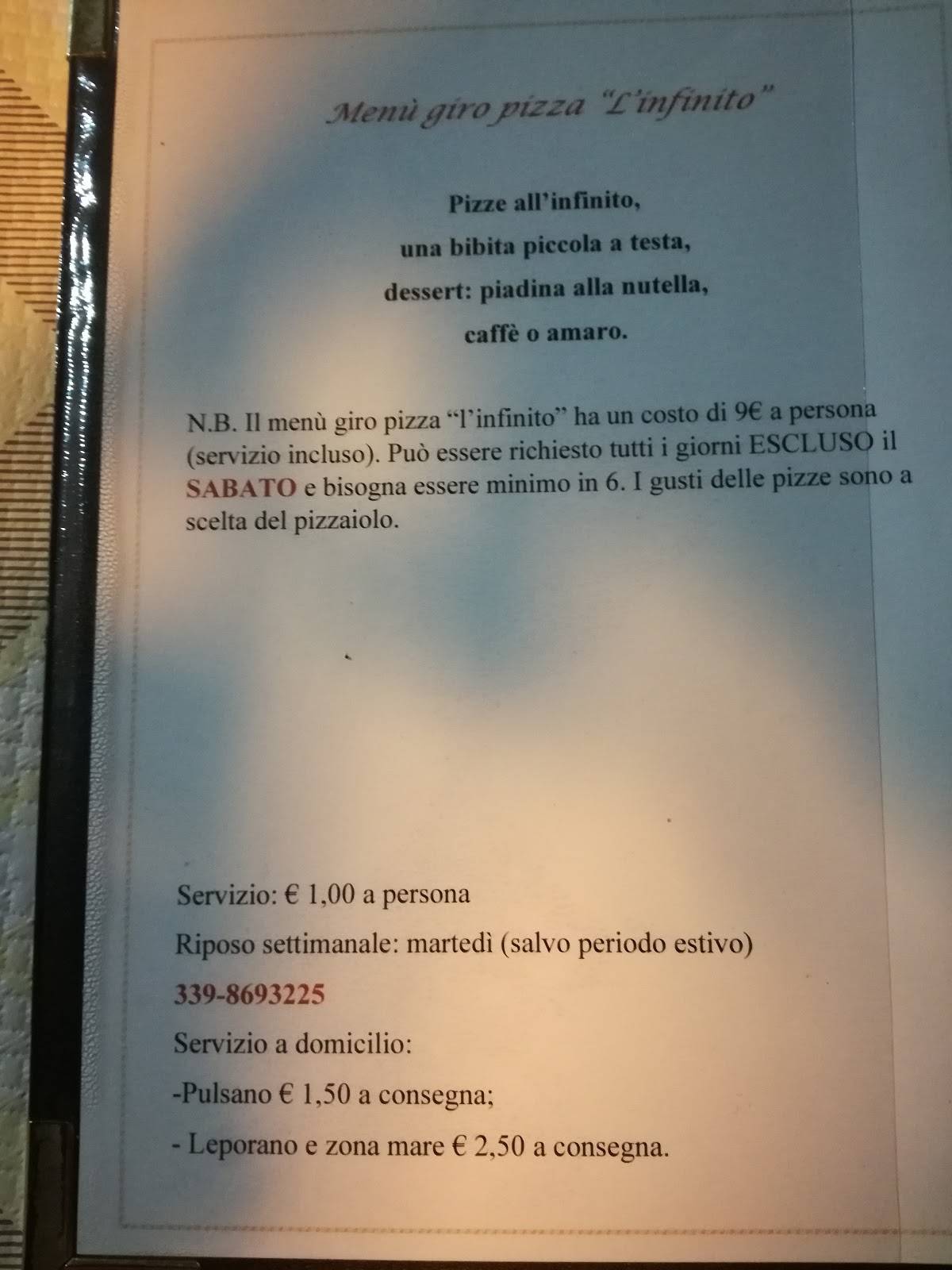 Menu di Pizza E Core 