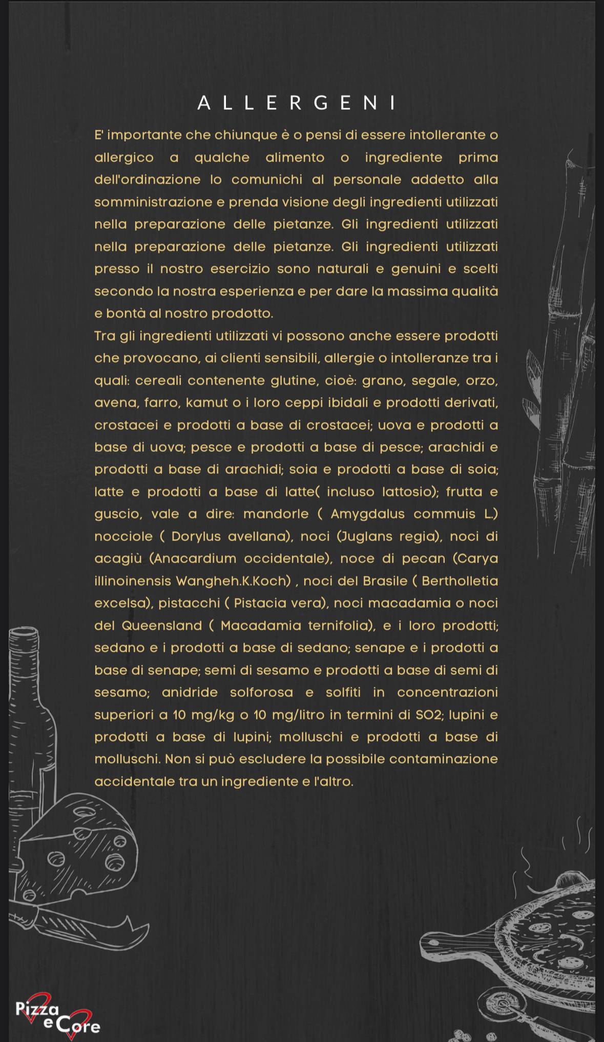 Menu di Pizza e Core RistoPizza 