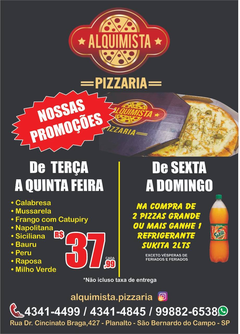 Pizzaria Alquimista cardápio