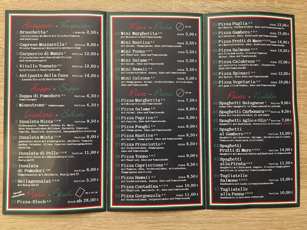 Speisekarte von Pizzaria Piccola Italia, Gifhorn
