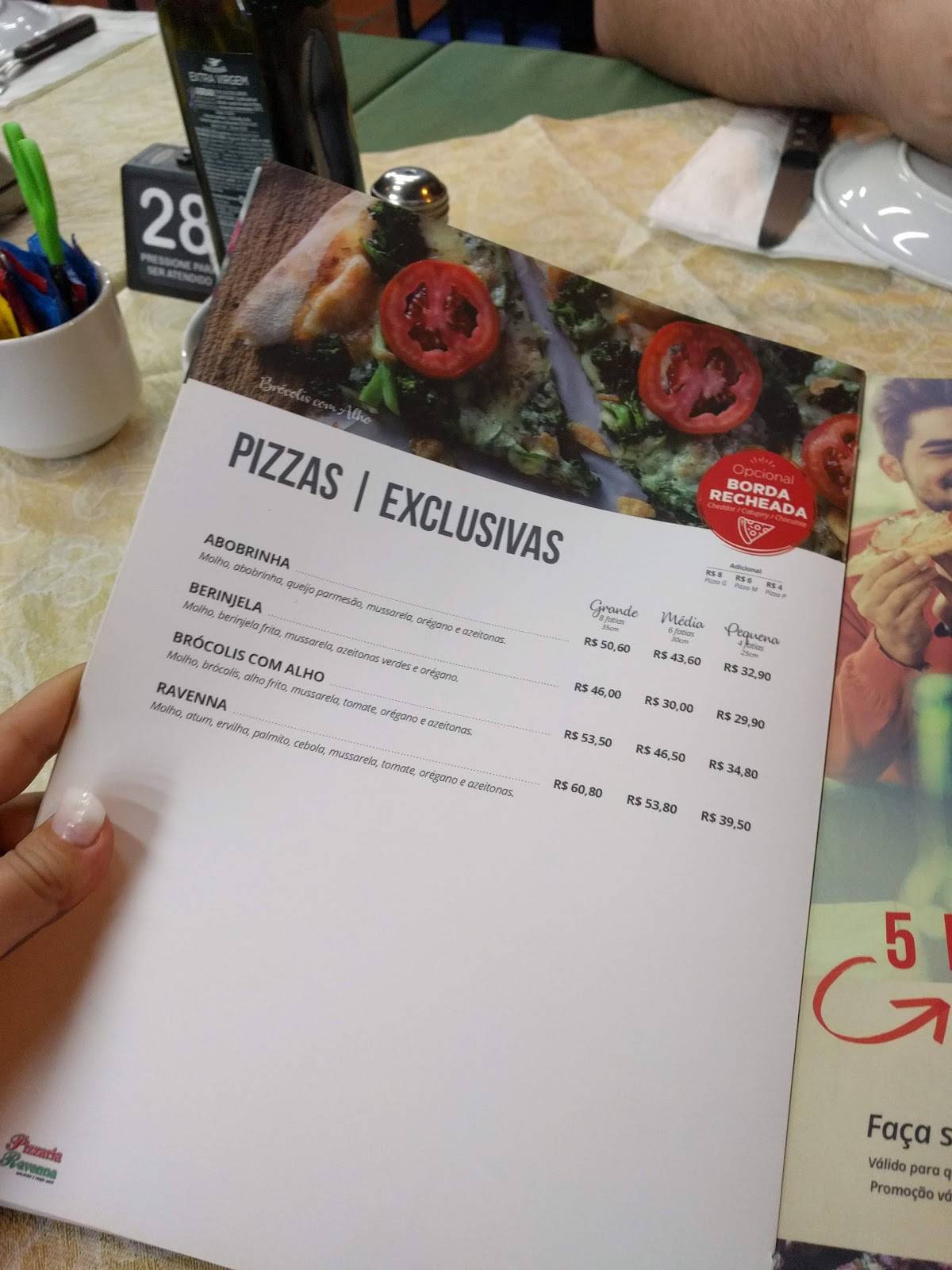 Pizzaria Ravenna cardápio