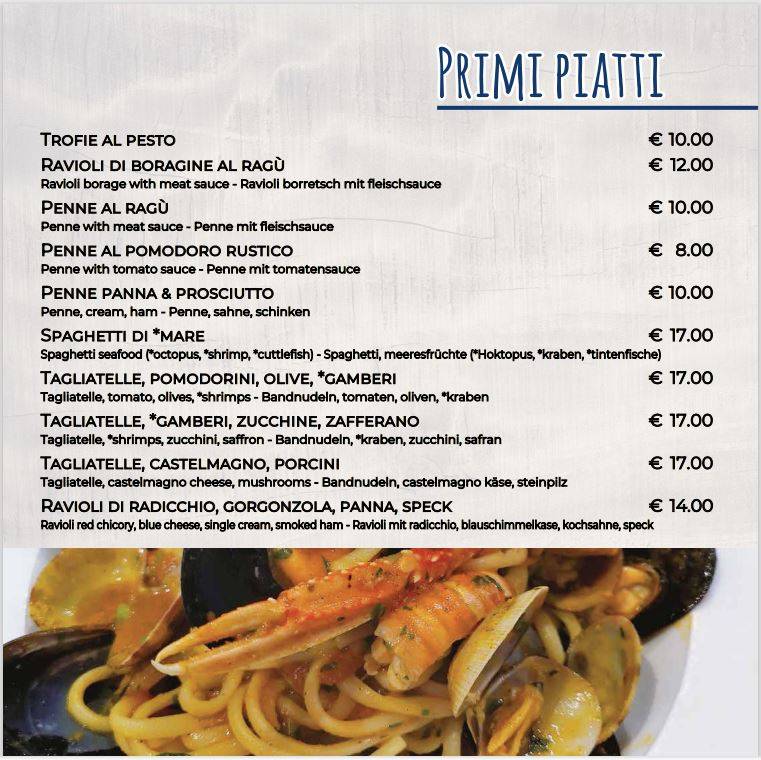 Menu di Pizzeria Avana 