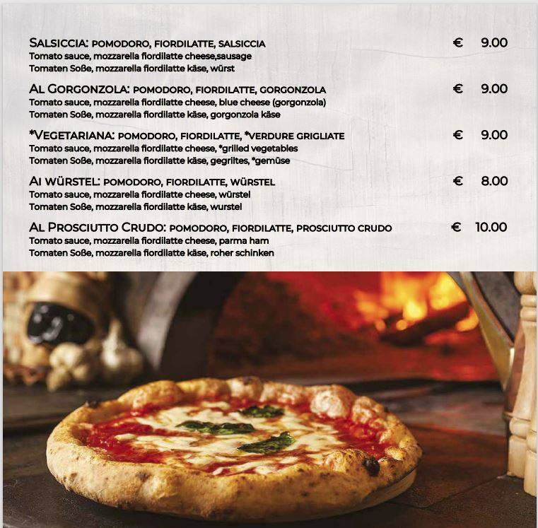 Menu di Pizzeria Avana 