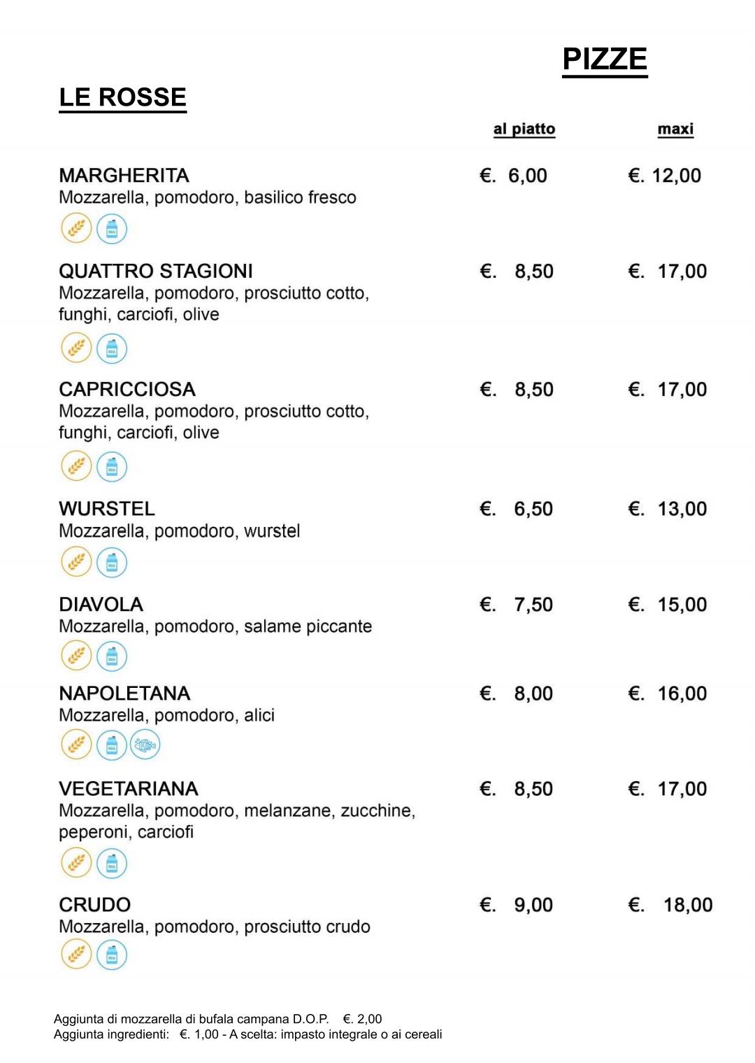 Menu di Pizzeria California 