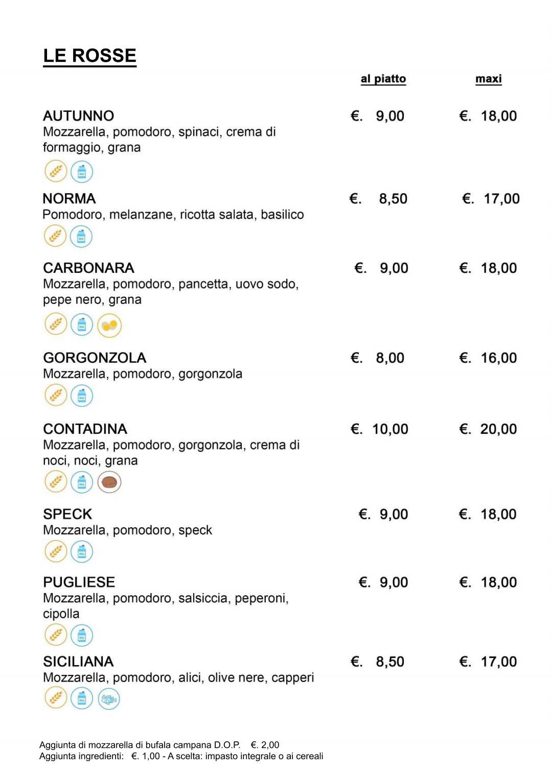 Menu di Pizzeria California 