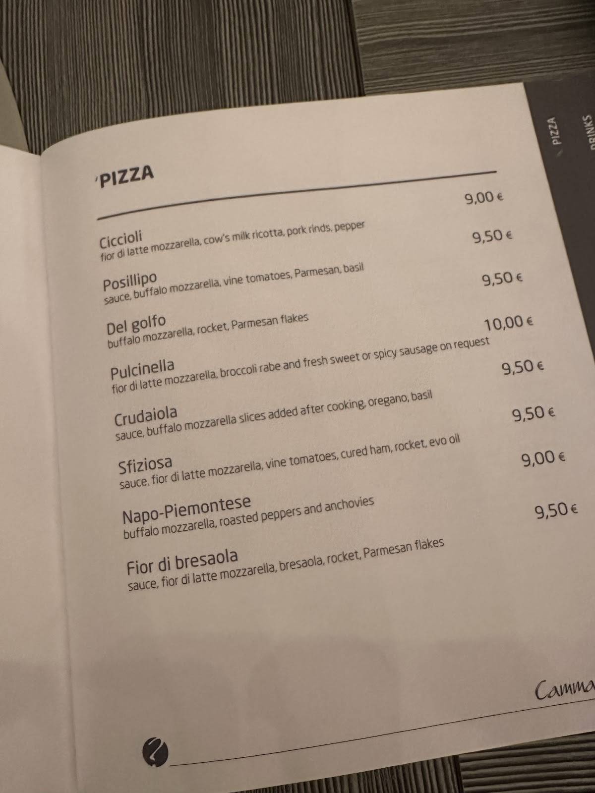 Menu di Cammafà 
