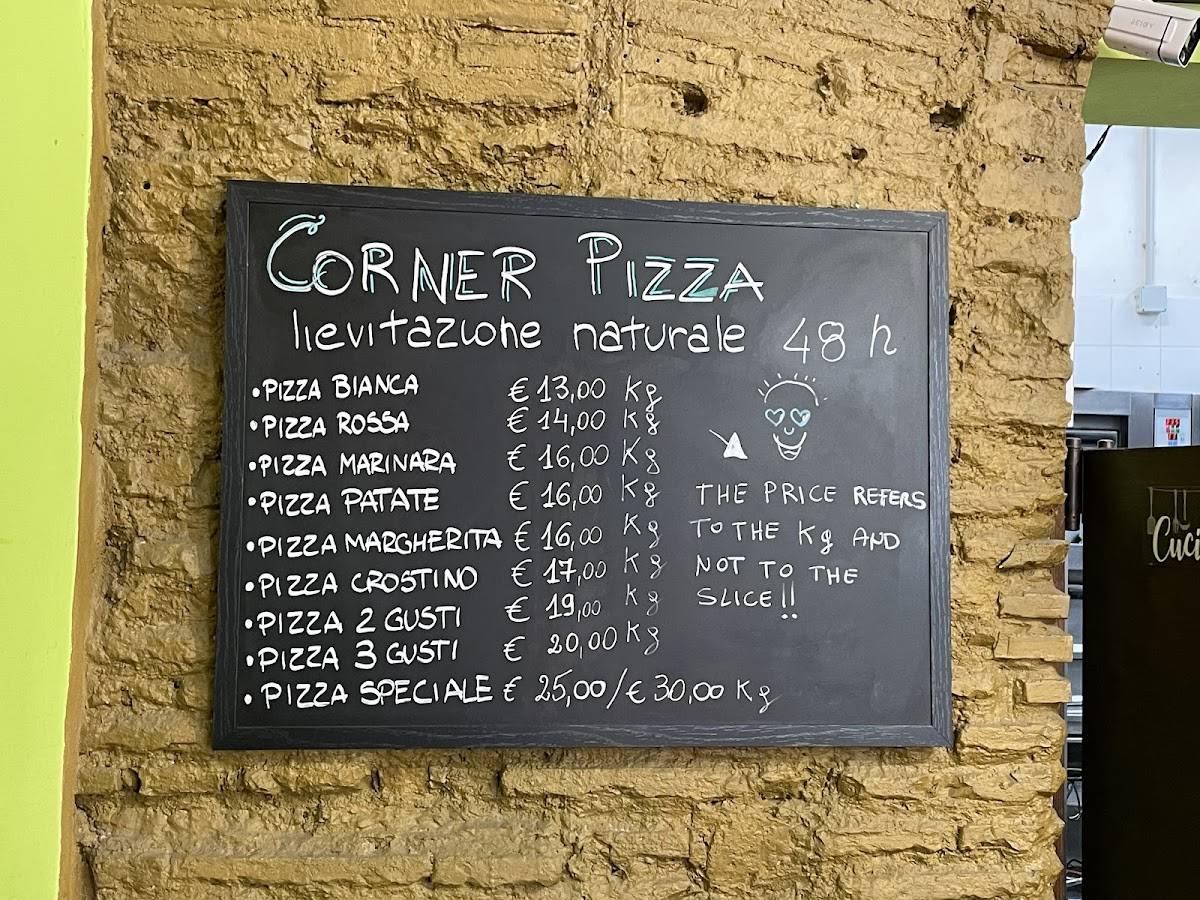 Menu de Corner Pizza