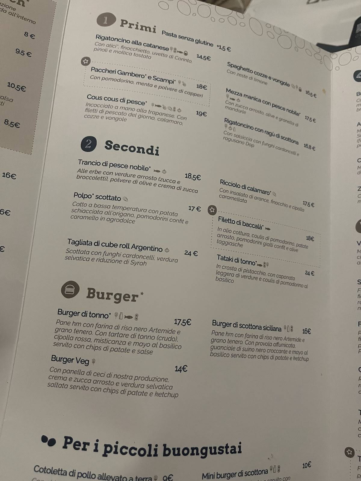Menu di Cutilisci - Ristorante sul mare 