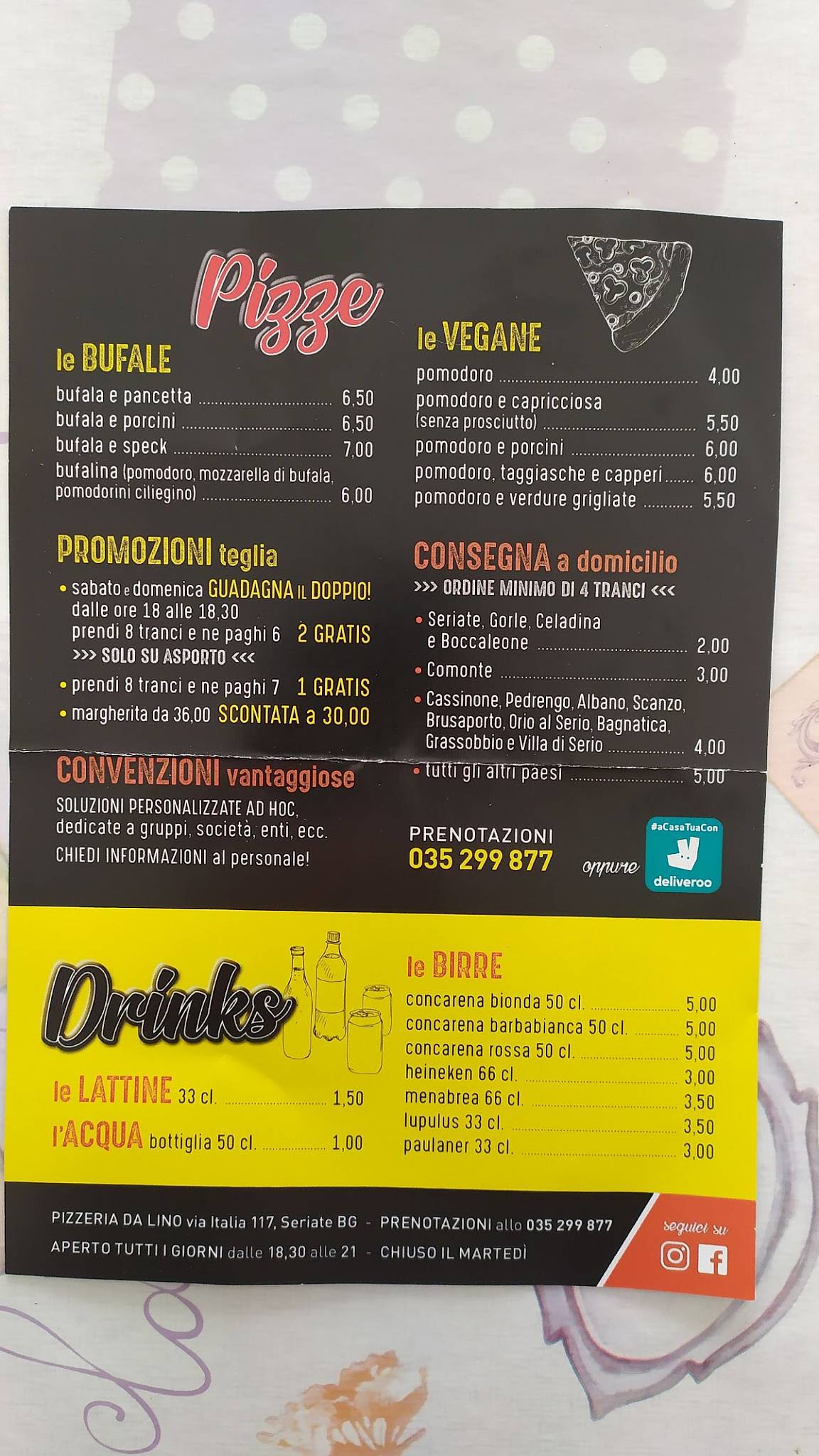 Menu di Pizzeria Da Lino 
