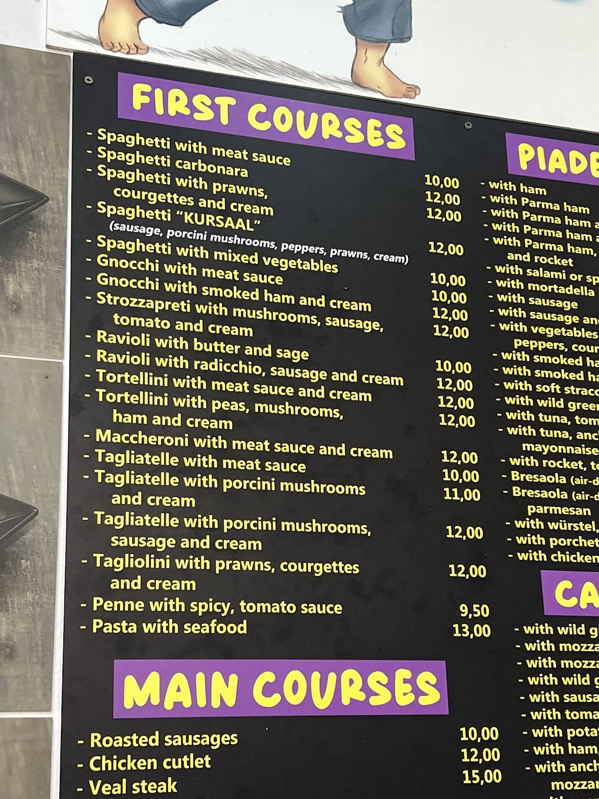 Menu di Del Kursaal 