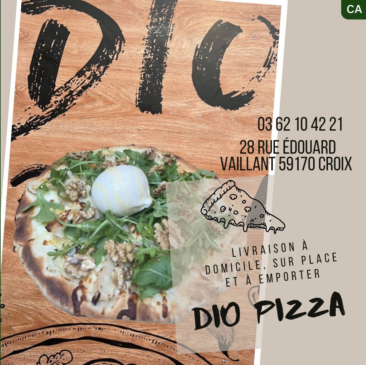 Menu de Dio Pizza (Croix)