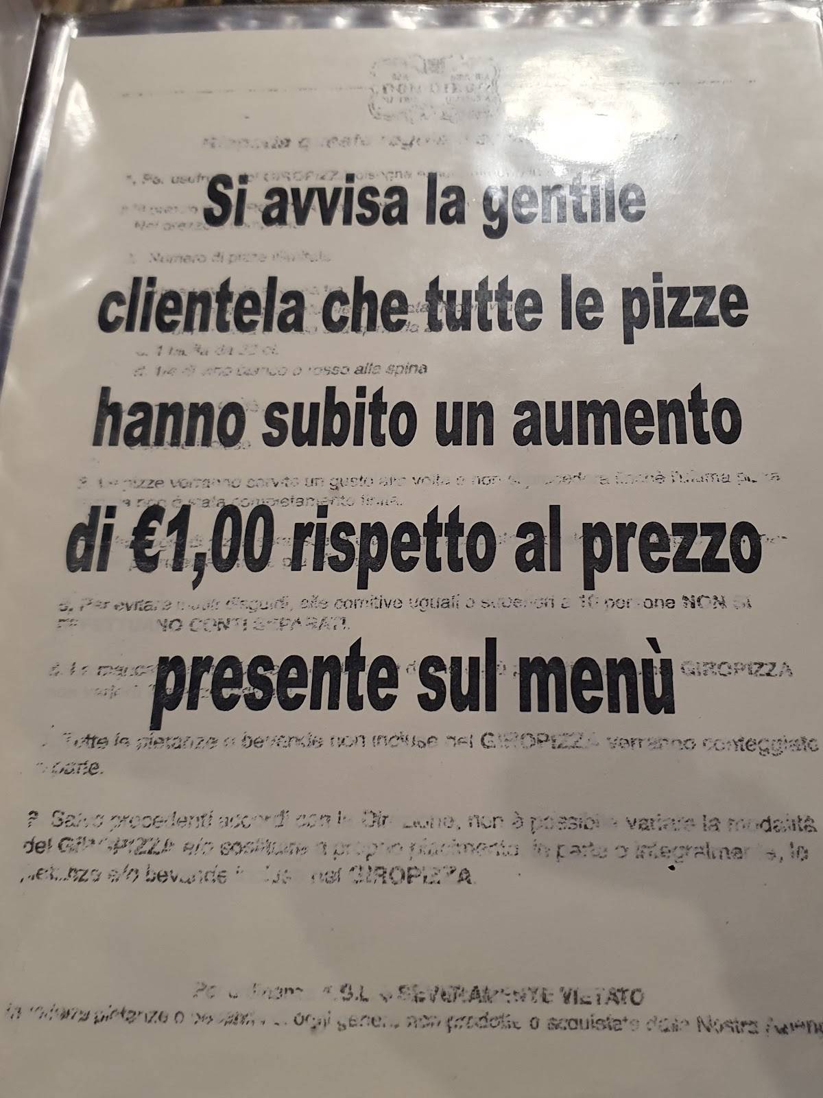Menu di Pizzeria Don Diego 