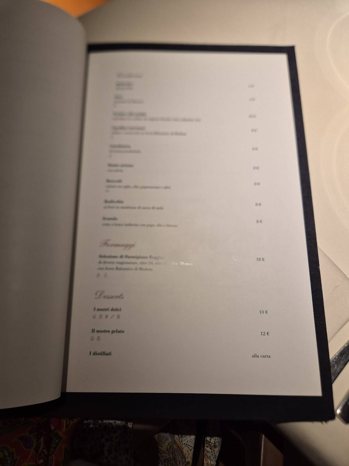Menu di EXÉ Restaurant 