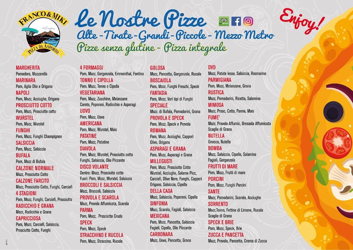 Menu di Pizzeria Franco & Miki 