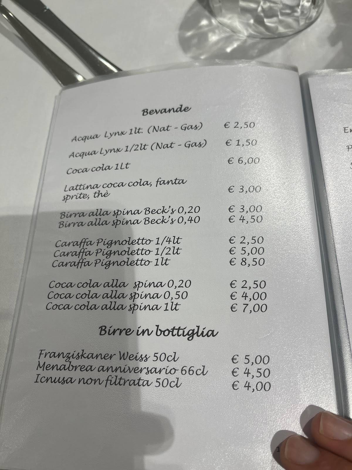 Menu di Pizzeria Giardino 