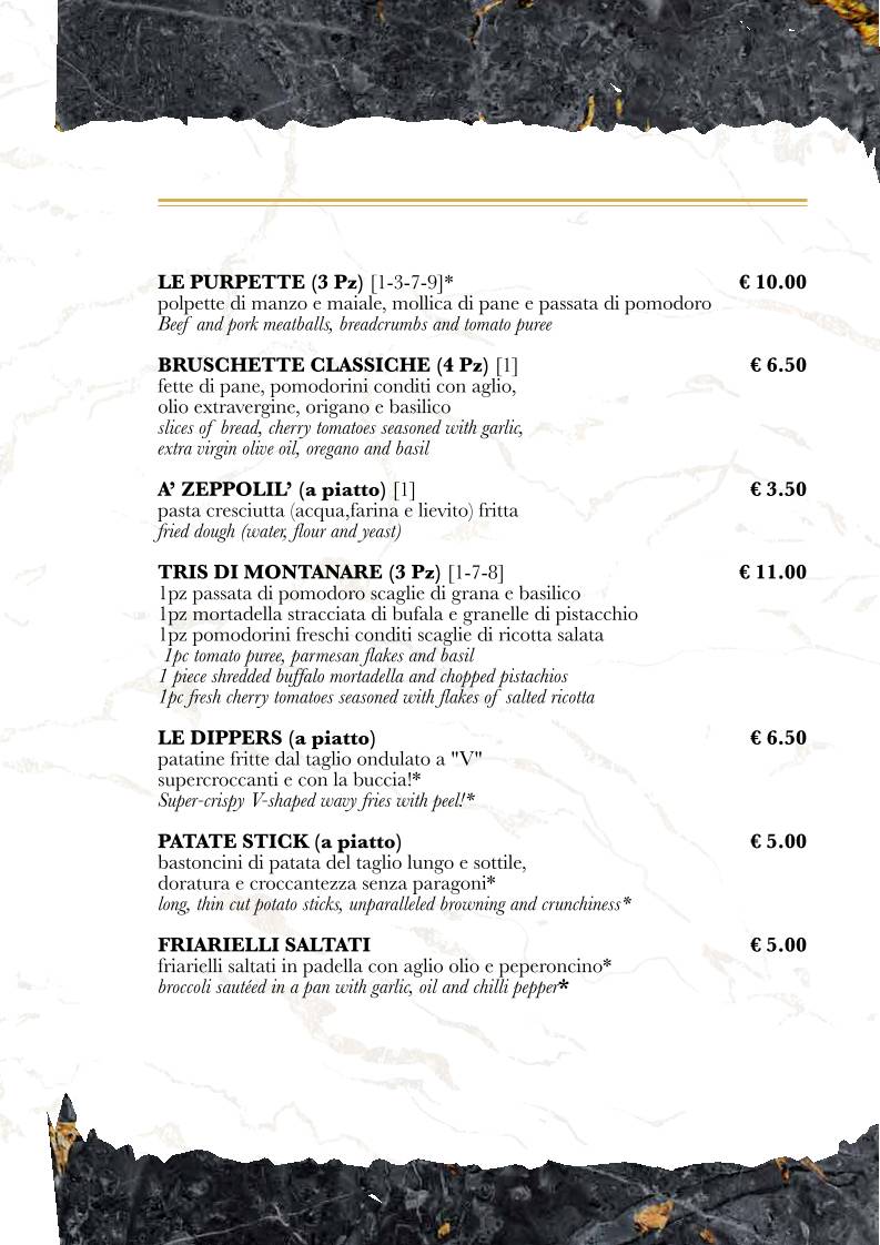 Menu di Pizzeria Grume Milano
