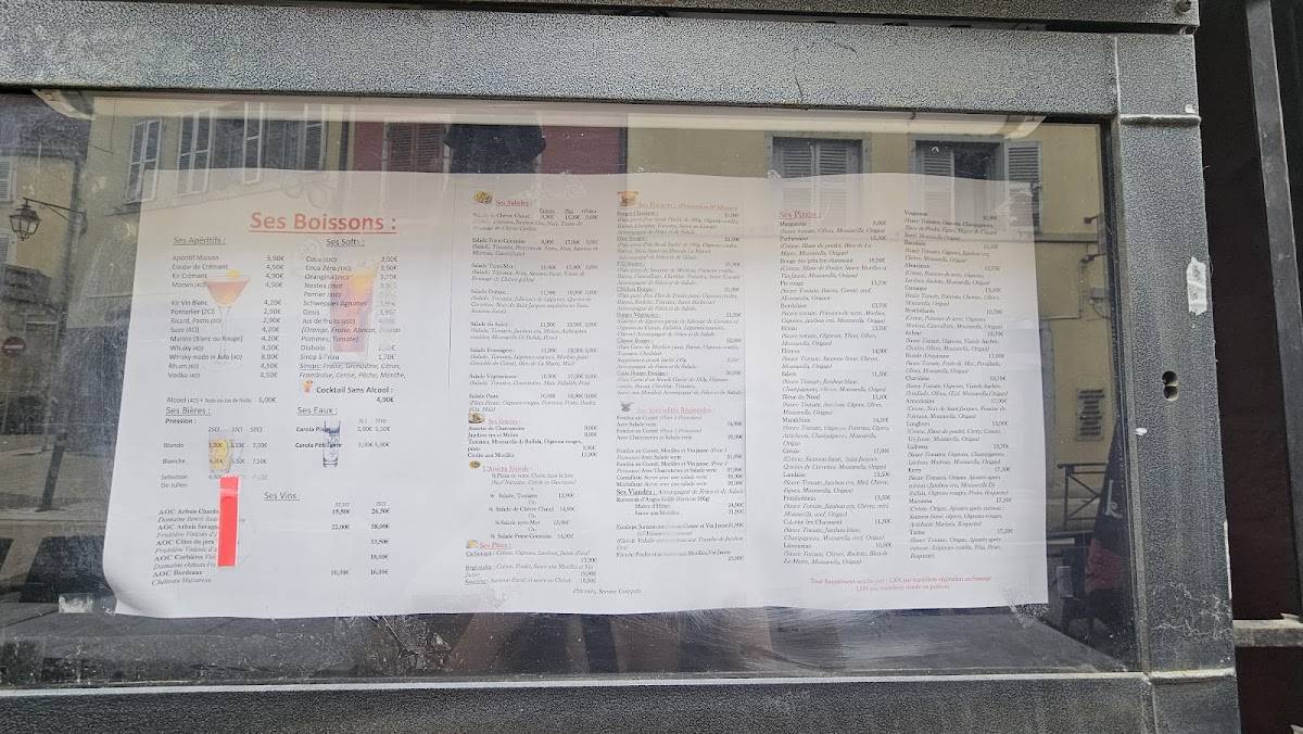 Menu de Le Casta