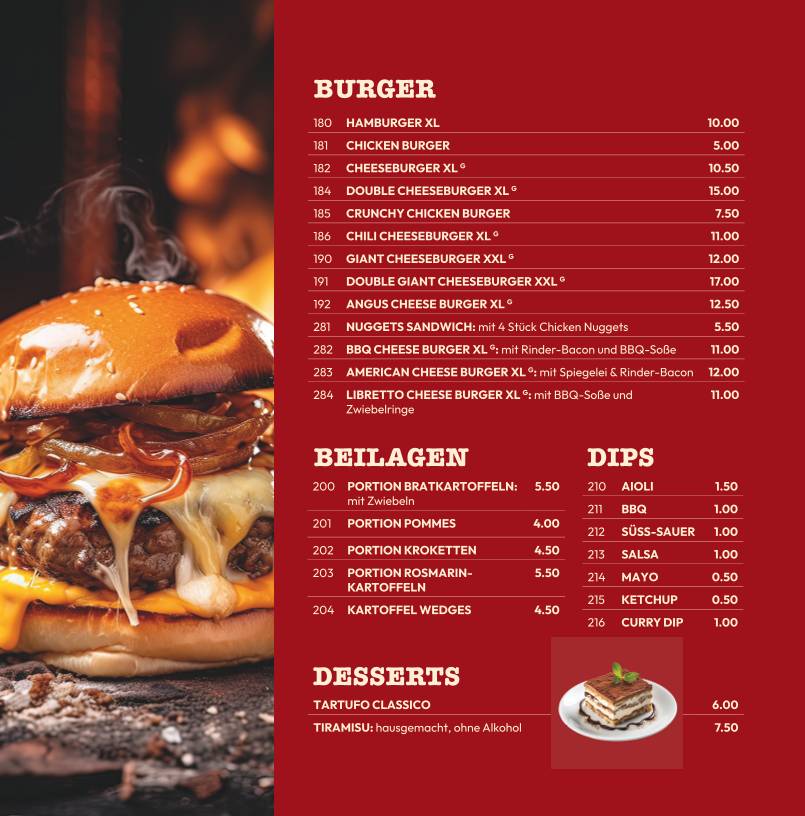 Menu de Pizzeria Libretto Rodgau