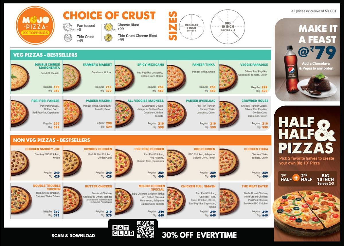 MOJO Pizza - 2X Toppings menu