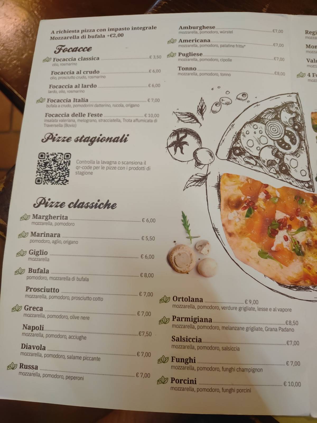 Menu di Pizzeria Magna Rosa 