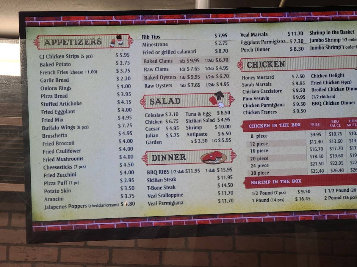 Menu at Mama Luna's pizzeria, Chicago, W Addison St