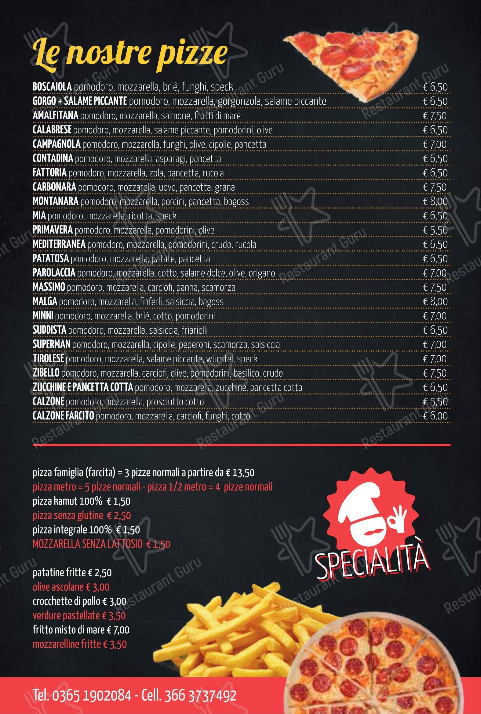 Menu per Pizzeria Il Matterello in Gavardo