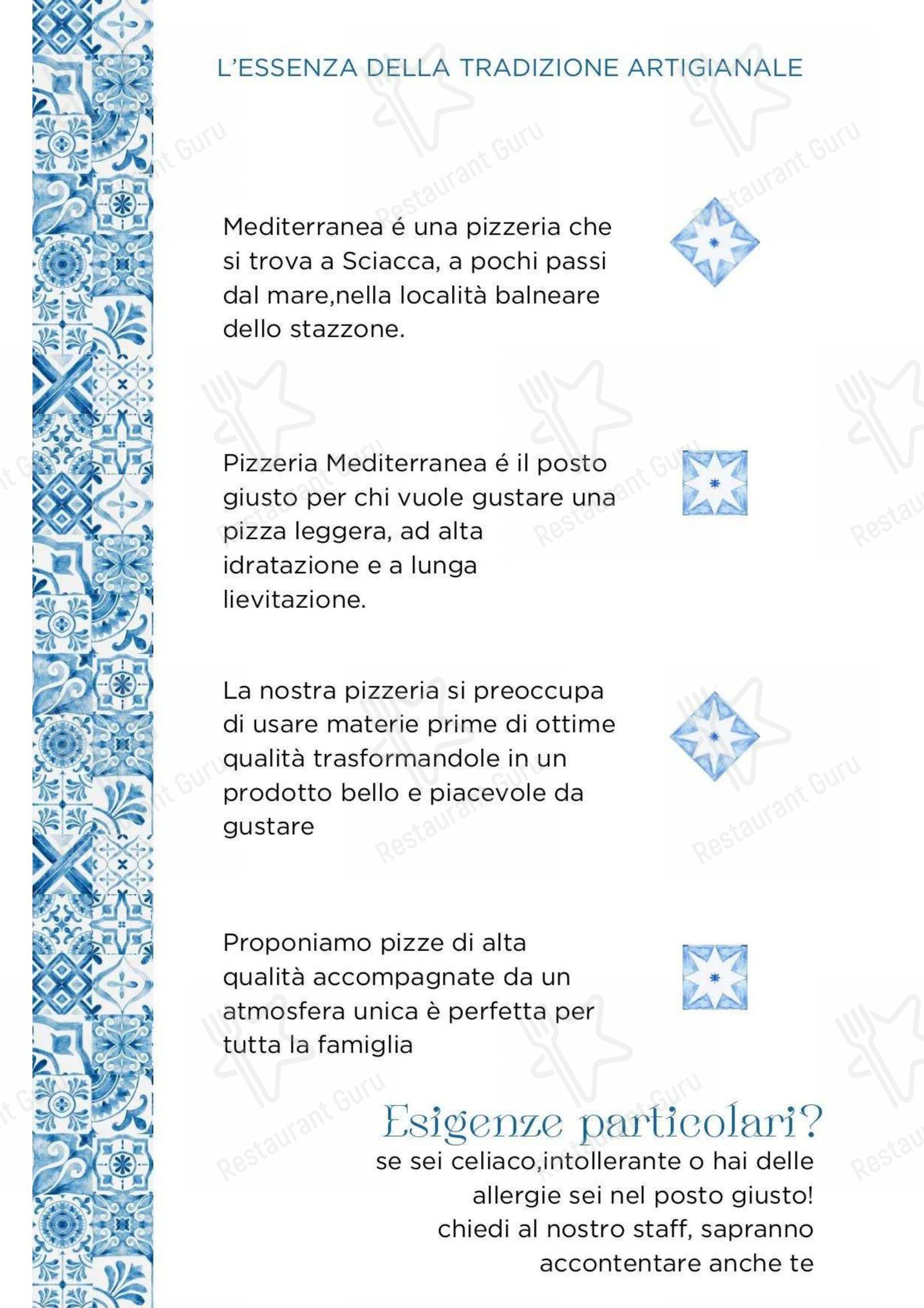 Menu per Pizzeria Mediterranea di Verderame Simona in Sciacca