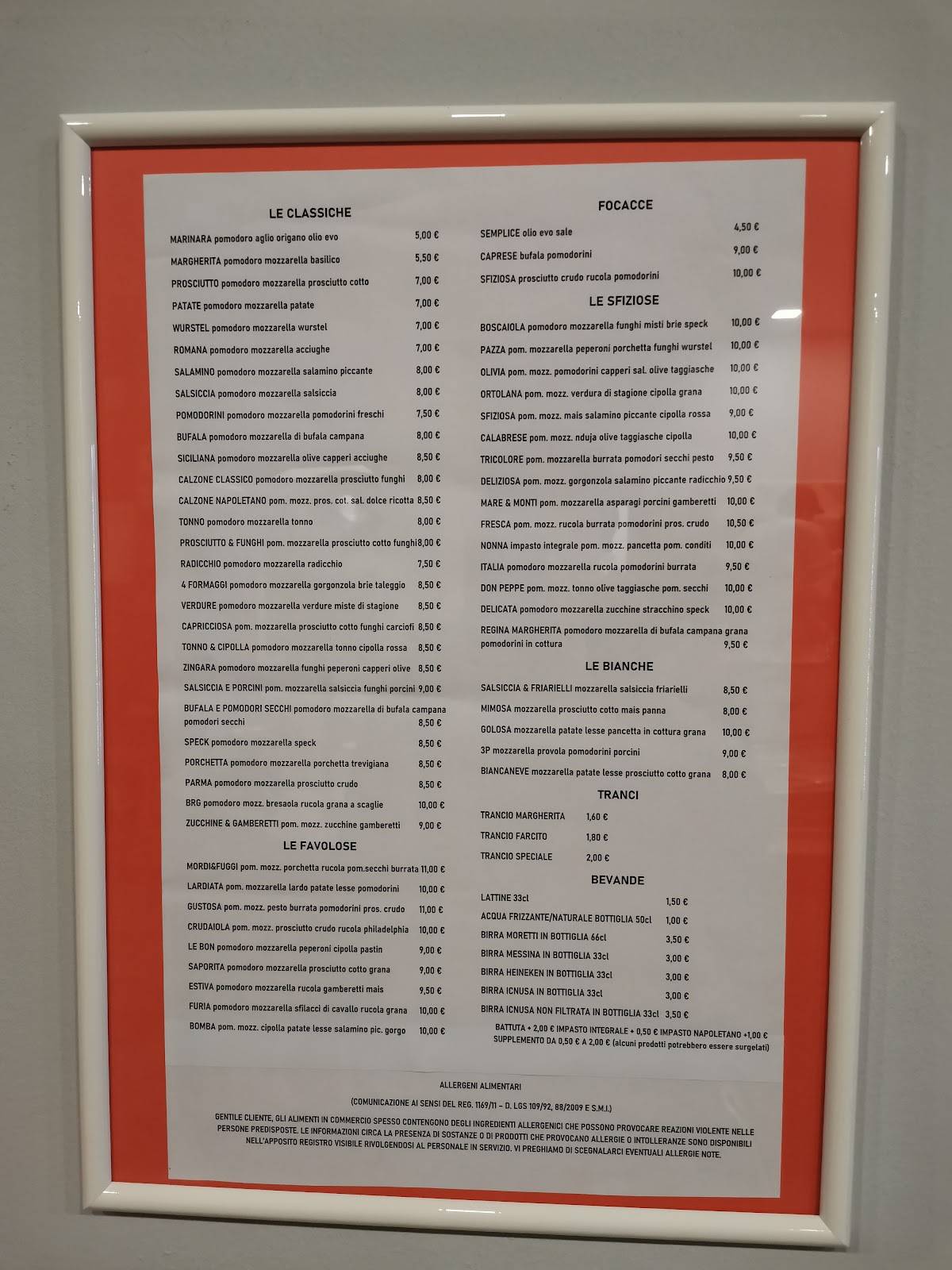 Menu di Mordi e Fuggi 