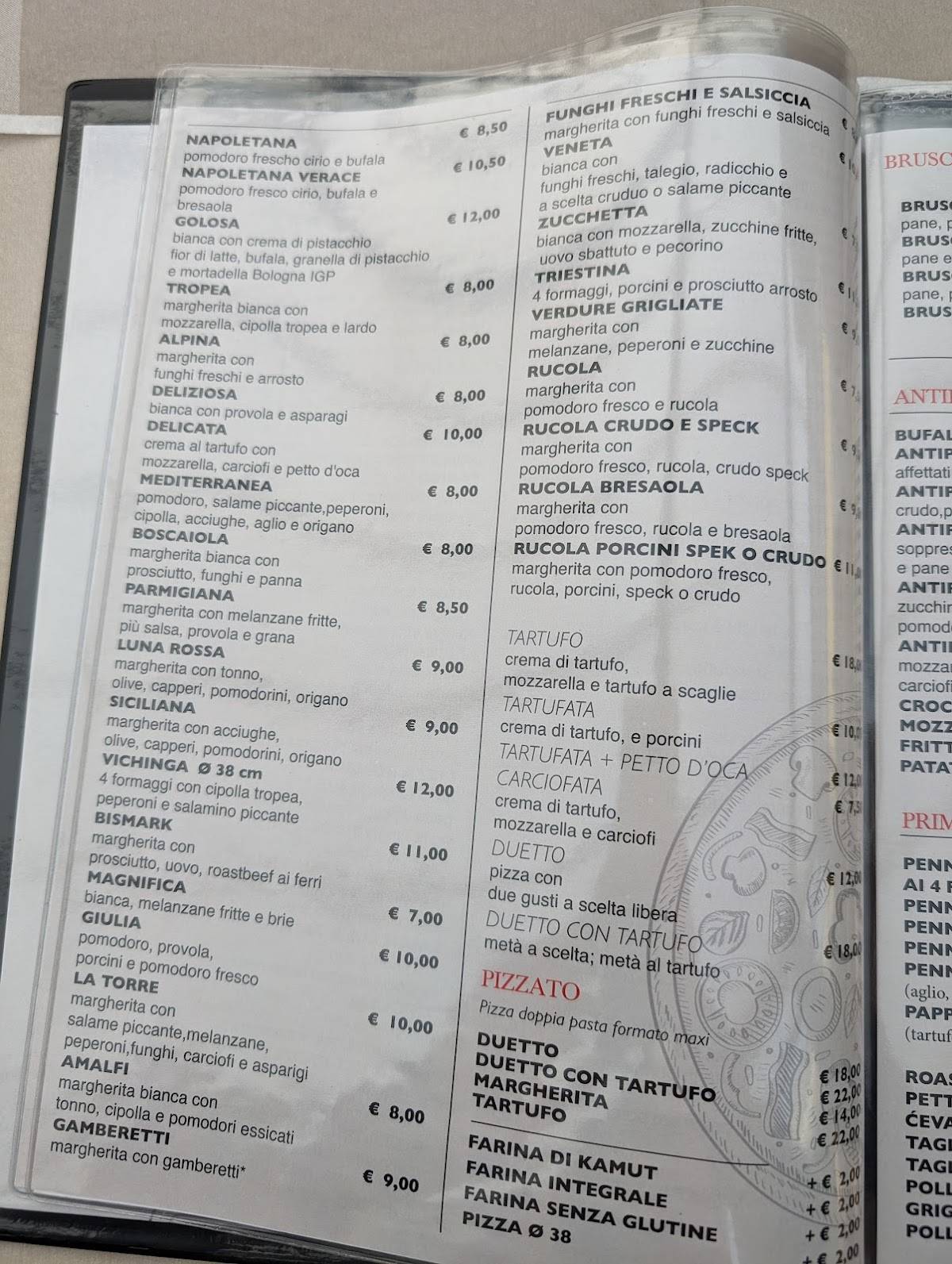 Menu di PIZZERIA LA TORRE 