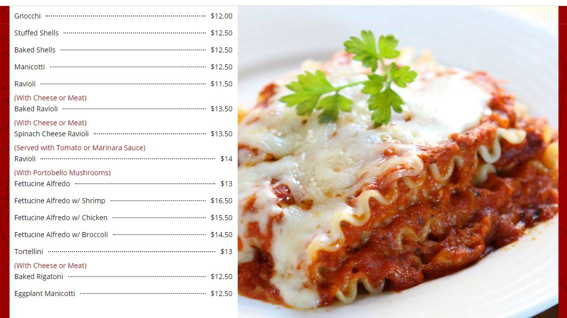 Menu at Palermo Pizza and Restaurant, Minersville