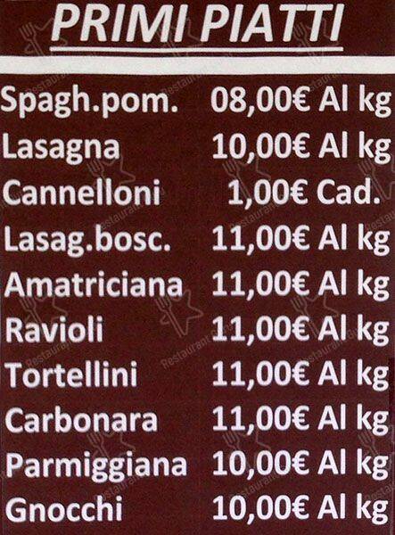 Menu di Pizza Roni 