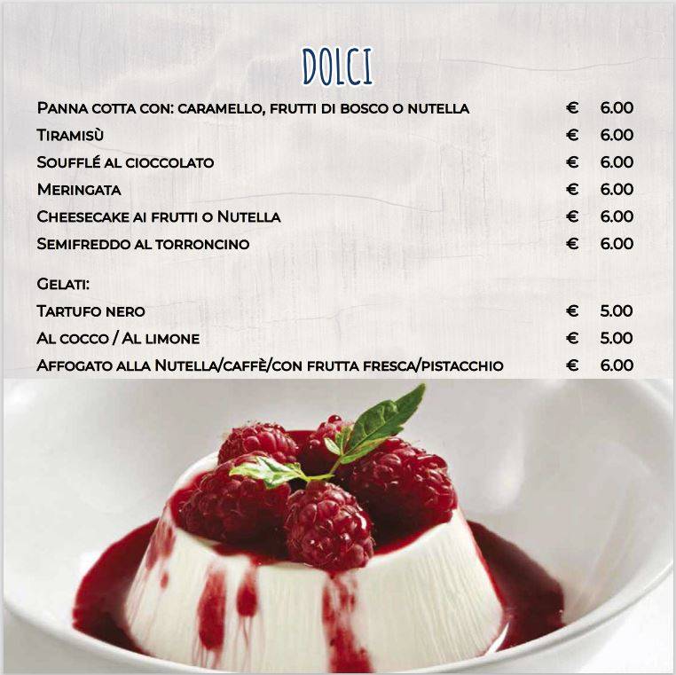Menu di Pizzeria Avana 